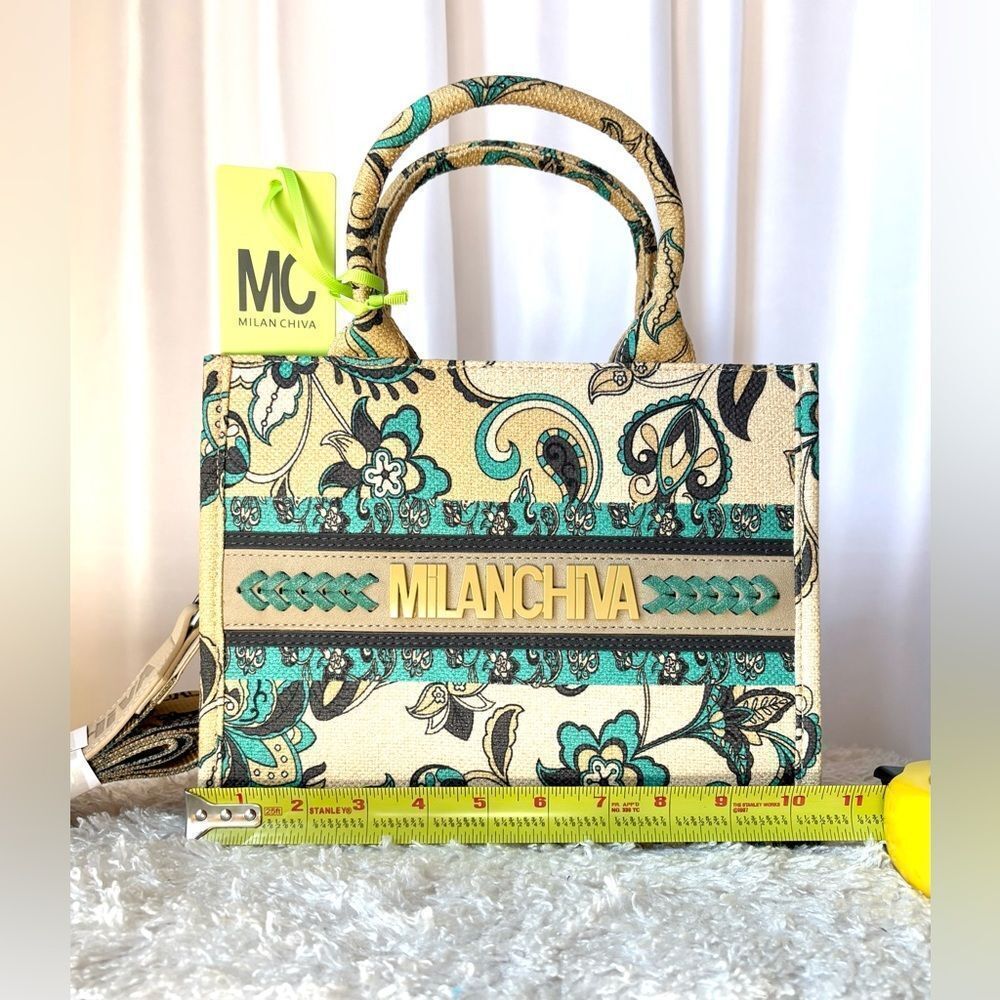 Floral Tote Bag - Cream and Green - Picture 7 of 10